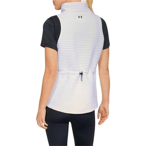 Under Armour Vest XS White Black Trim Daytona UA Storm Cold Gear Cinch Waist NWT - Picture 8 of 13
